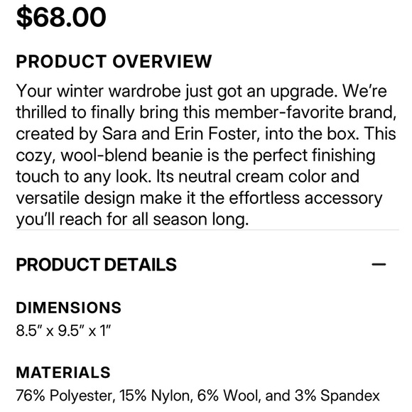 Favorite Daughter Cream Ribbed Knit Beanie - Picture 5 of 5